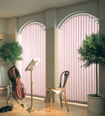 Arched vertical blinds